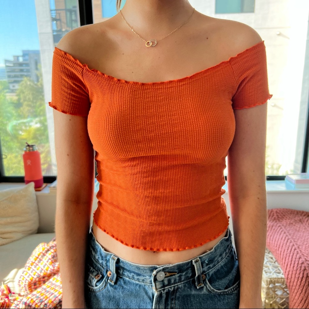 Topshop Orange Crop Top